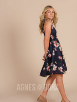 Agnes & Dora™ Fit & Flare Dress Navy/Rose Floral