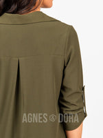 Agnes & Dora™ Day To Night Tunic Olive Lenox Crepe