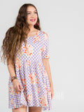 Agnes & Dora™ Modern Tunic Dress Checkered Floral