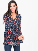 Agnes & Dora™ Muse Top Long Sleeve Navy 4 Floral