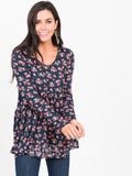 Agnes & Dora™ Muse Top Long Sleeve Navy 4 Floral