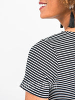 Agnes & Dora™ Everyday Tee Black/Ivory Stripe