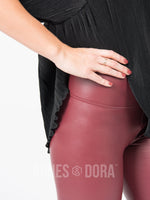 Agnes & Dora™ Leggings Pleather Oxblood