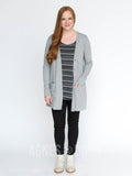 Agnes & Dora™ Essential Cardigan Light Gray Solid