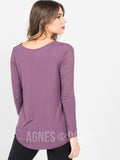 Agnes & Dora™ Everyday Tee Long Sleeve V-Neck Mulberry