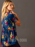 Agnes & Dora™ Muse Top Navy/Gold Floral