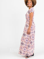 Agnes & Dora™ Crossover Maxi Dress Grand Mosaic Blush and Navy