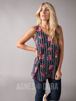 Agnes & Dora™ Essential Tank Navy/Mauve Floral