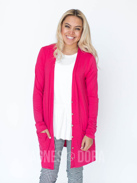 Agnes & Dora™ Favorite Cardi Bright Rose