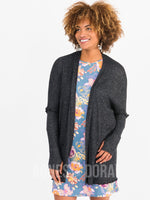 Agnes & Dora™ Open Front Thumbhole Cardi Black/White