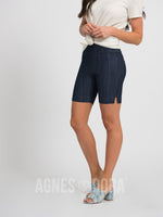 Agnes & Dora™ Pixie Short Dark Knit Denim