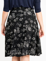 Agnes & Dora™ Midi Skirt Freshly Inked Floral Black