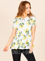 Agnes & Dora™ Relaxed Ruffle Tee Ivory Lemon