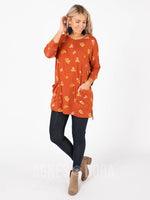 Agnes & Dora™ Deep Pocket Tunic Petite Bouquet - Sienna