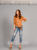 Agnes & Dora™ Breezy Sweater Terracotta Stripe