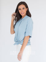 Agnes & Dora™ Button Down Pockets Pearl Blue