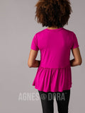 Agnes & Dora™ Relaxed Ruffle Tee Fuchsia Red