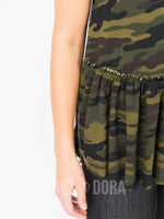 Agnes & Dora™ Relaxed Ruffle Tee Camo