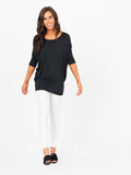 Agnes & Dora™ Dolman Tunic Black with White Tuxedo Stripe