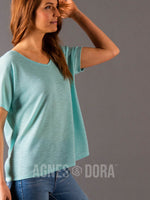 Agnes & Dora™ Canyon Top Aqua Stripe