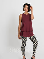 Agnes & Dora™ Tiered Tunic Black Cherry