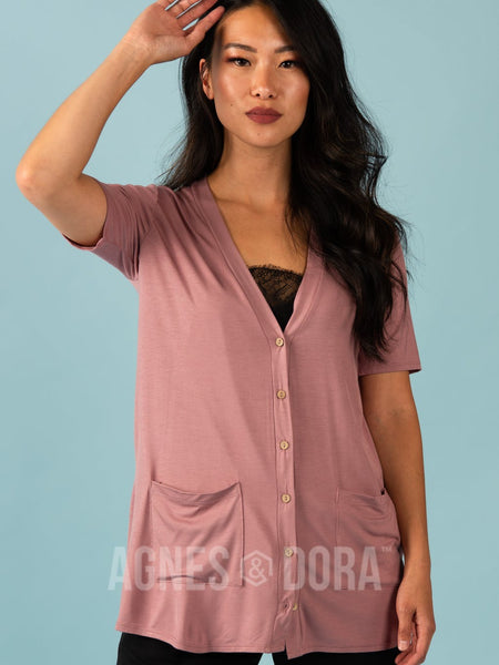 Agnes & Dora™ Favorite Cardi Half Sleeve Dusty Blush