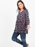 Agnes & Dora™ Muse Top Long Sleeve Navy 4 Floral