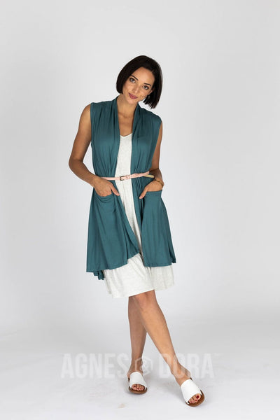 Agnes & Dora™ Cascade Vest Stone Green