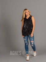 Agnes & Dora™ Essential Tank - V-Neck Black Stars