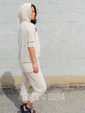 Agnes & Dora™ Effortless Hooded Pullover Heathered Oatmeal