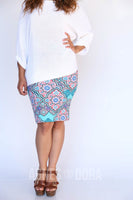 Agnes & Dora™ Mediterranean Dreams In Strawberry Pencil Skirt