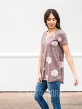 Agnes & Dora™ Everyday Tee Burgundy Floral