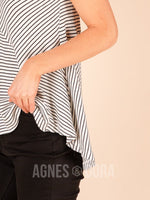 Agnes & Dora™ Panelled Tank Black Stripe