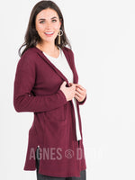 Agnes & Dora™ Hooded Cardi Wine