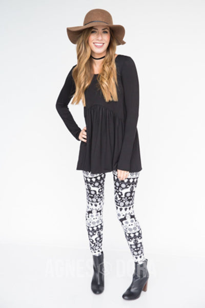 Agnes & Dora™ Black Long Sleeve Muse Tunic