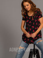 Agnes & Dora™ Everyday Tee Scoop Neck Black Cherry