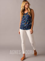 Agnes & Dora™ Favorite Tank Navy/Gold Floral