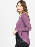 Agnes & Dora™ Everyday Tee Long Sleeve V-Neck Mulberry