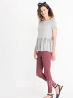 Agnes & Dora™ Relaxed Ruffle Tee Heather Grey