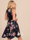 Agnes & Dora™ Fit & Flare Dress Navy/Rose Floral