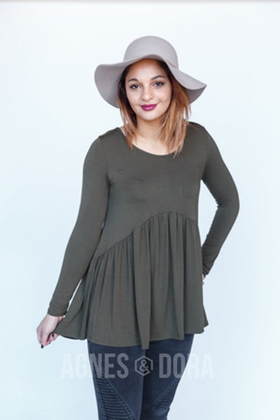 Agnes & Dora™ Olive Long Sleeve Muse Tunic