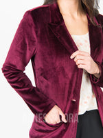 Agnes & Dora™ Blazer Oxblood - Stretch Velvet