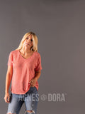 Agnes & Dora™ Canyon Top Coral Stripe