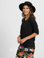 Agnes & Dora™ Dolman Tunic B&W Mini Dot