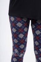 Agnes & Dora™ Leggings Argyle Stitches Burgundy and Navy SM