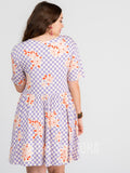 Agnes & Dora™ Modern Tunic Dress Checkered Floral