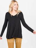 Agnes & Dora™ Everyday Tee Long Sleeve V-Neck Black