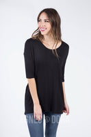 Agnes & Dora™ Solid Black Hi-Lo Tunic Tall