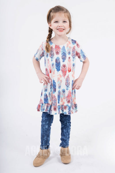 Agnes & Dora™ Kid Ruffle Tunic Take Flight Pastel