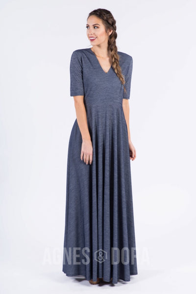 Agnes & Dora™ Maxi Dress in Stretch Denim